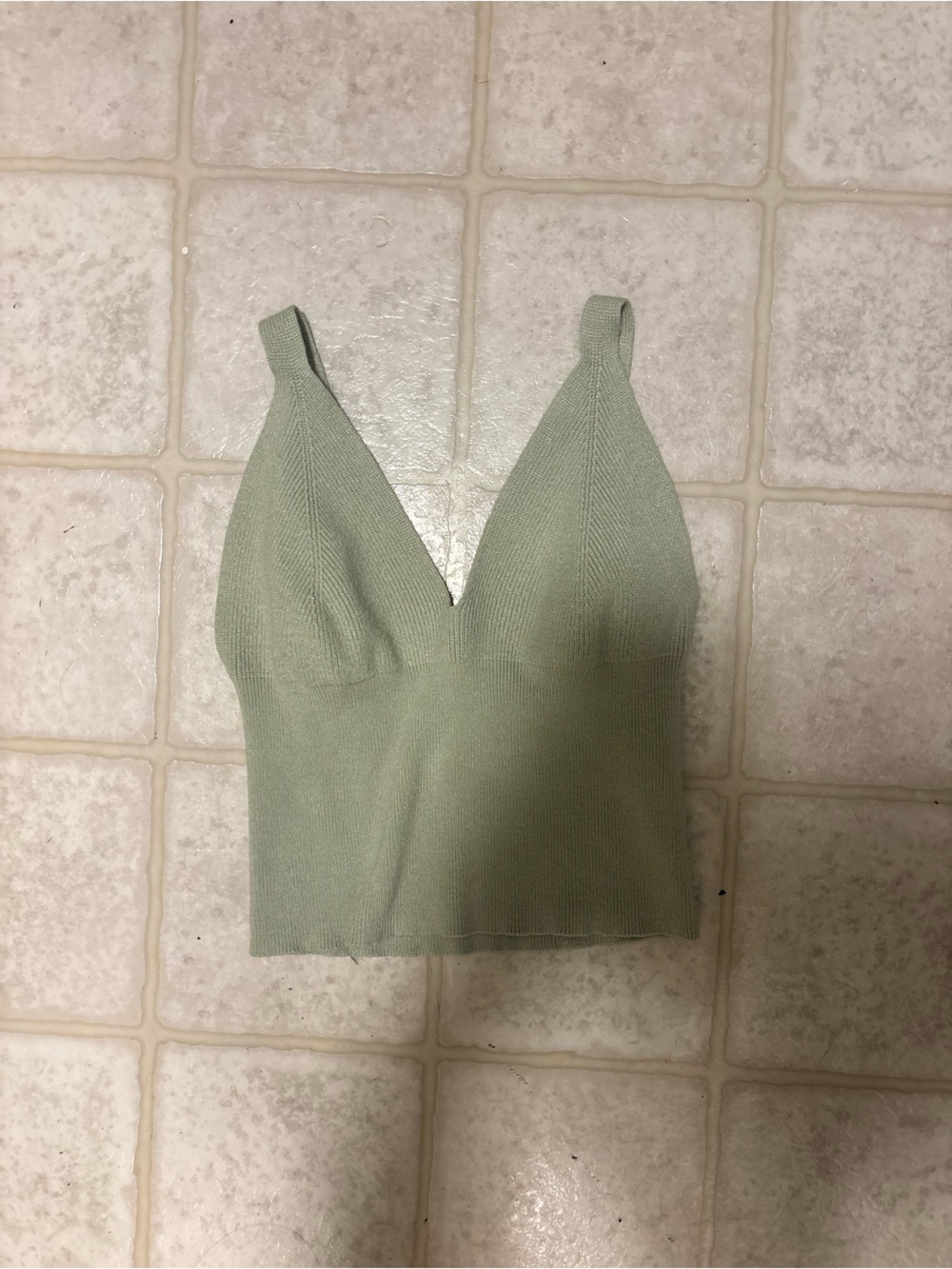 Knit Sage Green crop top